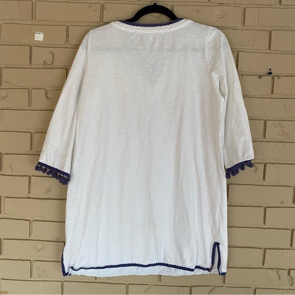 Boden Womens Pompom Dress Cover Up SZ 8 Preppy Boho Beach Pool Party Tunic - Picture 5 of 8